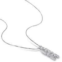 Diamond Infinity "Mom" Necklace in Sterling Silver