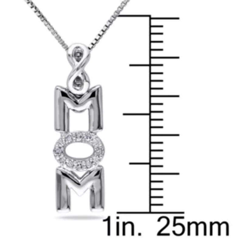 Diamond Infinity "Mom" Necklace in Sterling Silver