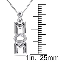 Diamond Infinity "Mom" Necklace in Sterling Silver