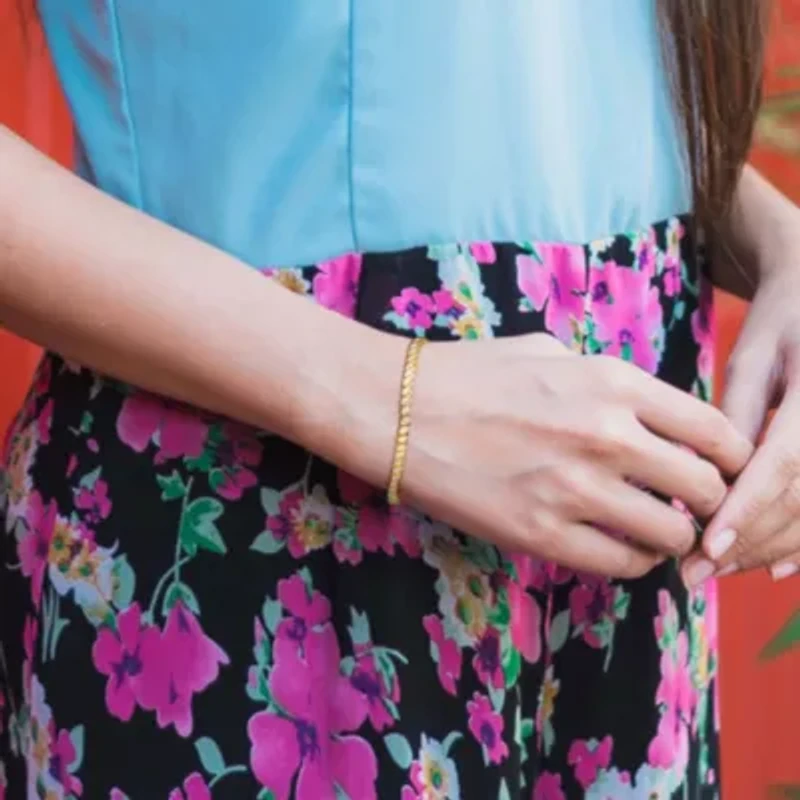 1 CT TW Diamond "S" Link Tennis Bracelet in Yellow Plated Silver