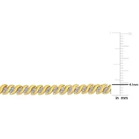 1 CT TW Diamond S-Link Tennis Necklace in Yellow Plated Sterling Silver