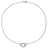Diamond Interlocking Circle Necklace in Sterling Silver