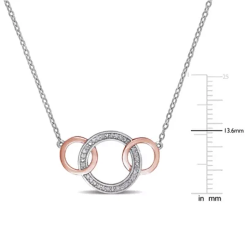 Diamond Interlocking Circle Necklace in Sterling Silver