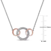 Diamond Interlocking Circle Necklace in Sterling Silver