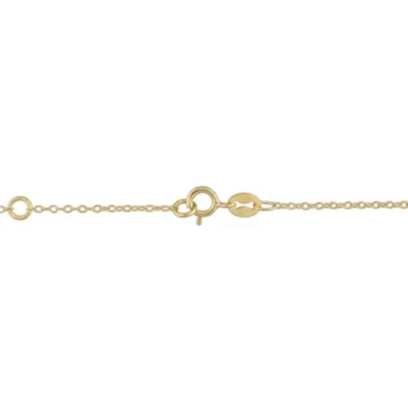 1/6 CT TW Diamond Link Necklace in Yellow Plated Sterling Silver