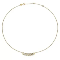 1/6 CT TW Diamond Link Necklace in Yellow Plated Sterling Silver