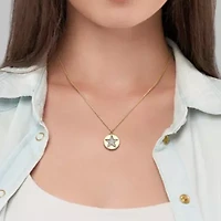 1/10 CT TW Diamond Star Charm Necklace in Yellow Plated Sterling Silver