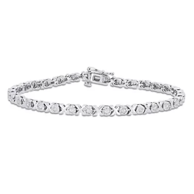 1 CT TW Diamond Tennis Bracelet in Sterling Silver