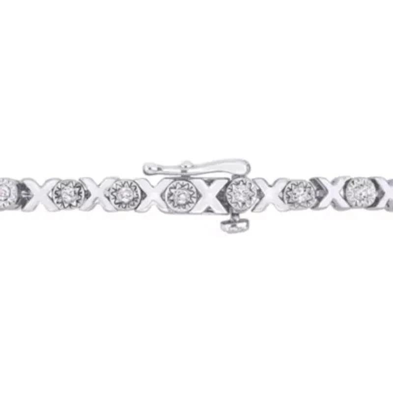 1 CT TW Diamond Tennis Bracelet in Sterling Silver