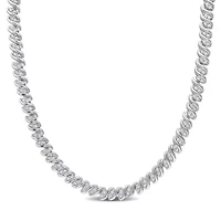 2 CT TW Diamond S-Link Tennis Necklace in Sterling Silver