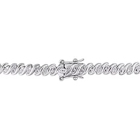 2 CT TW Diamond S-Link Tennis Necklace in Sterling Silver