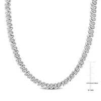 2 CT TW Diamond S-Link Tennis Necklace in Sterling Silver