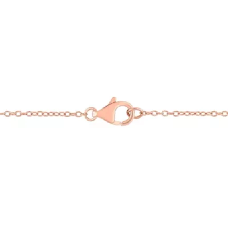 Diamond Accent Circle Two-Strand Necklace in Rose Plated Sterling Silver