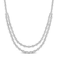 1 CT TW Diamond Double-Layered Necklace in Sterling Silver