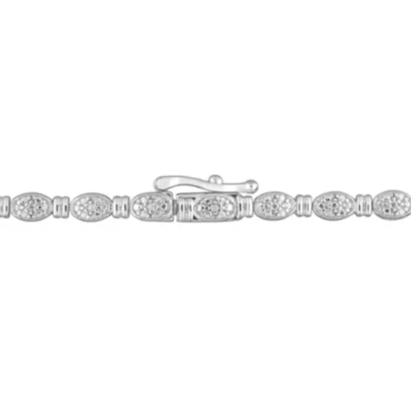 1 CT TW Diamond Double-Layered Necklace in Sterling Silver