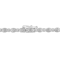 1 CT TW Diamond Double-Layered Necklace in Sterling Silver