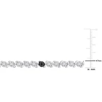1 CT TW Black & White Diamond Tennis Bracelet in Sterling Silver
