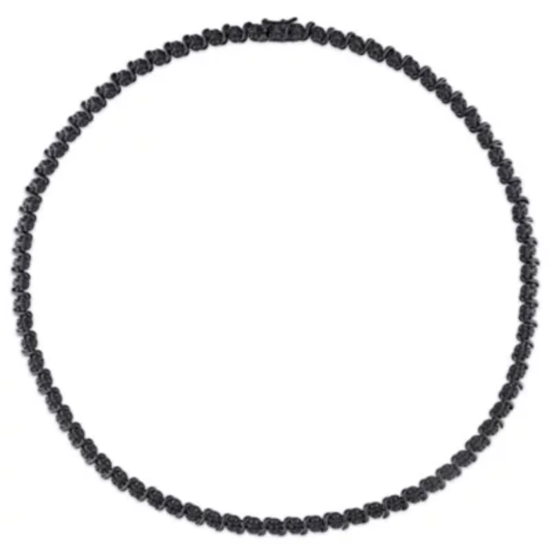 1/2 CT TW Black Diamond Tennis Necklace in Black Rhodium Plated Sterling Silver