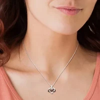 1/6 CT TW Black Diamond Heart and Infinity Necklace in Sterling Silver with Black Rhodium Plated