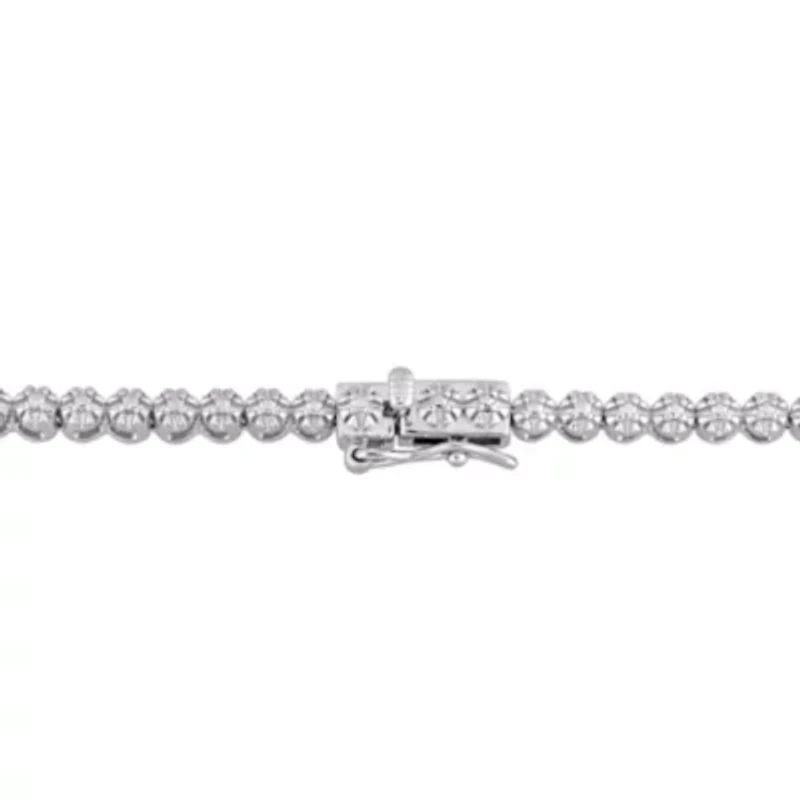 1/2 CT TW Diamond Tennis Necklace in Sterling Silver
