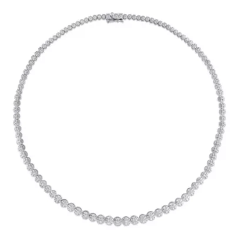 1/2 CT TW Diamond Tennis Necklace in Sterling Silver