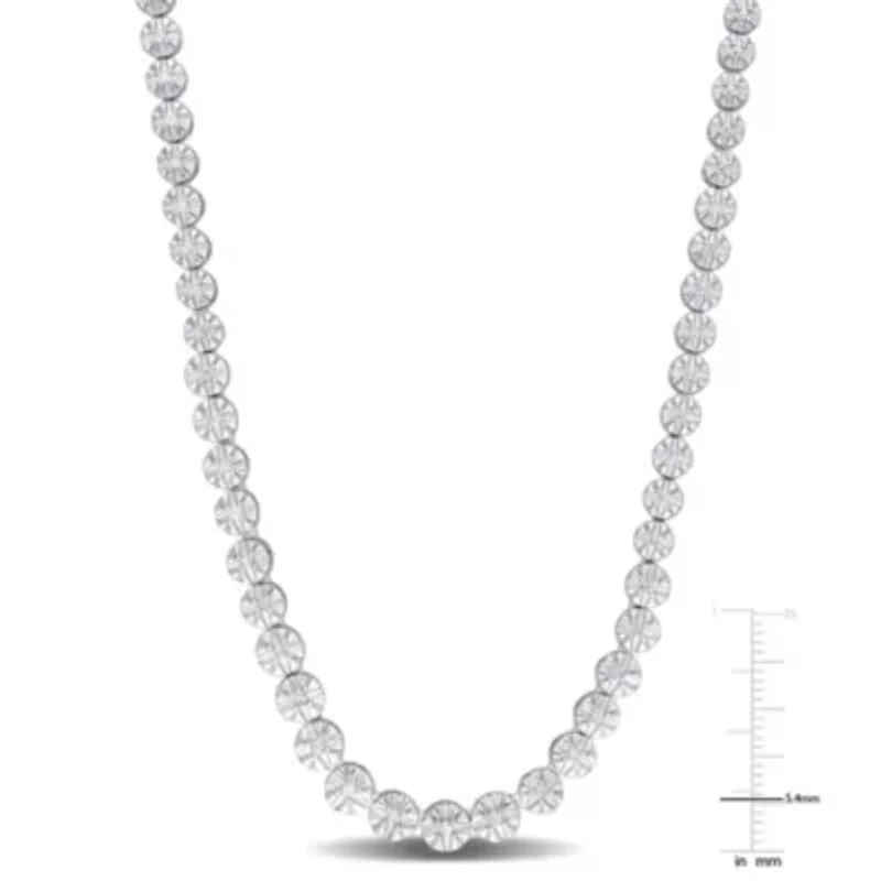 1/2 CT TW Diamond Tennis Necklace in Sterling Silver