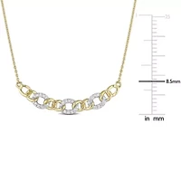 1/10 ct. t.w. Diamond Oval Link Necklace in 10K Yellow Gold