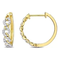 1/3 ct. t.w. Diamond Link Hoop Earrings in 10K Yellow Gold
