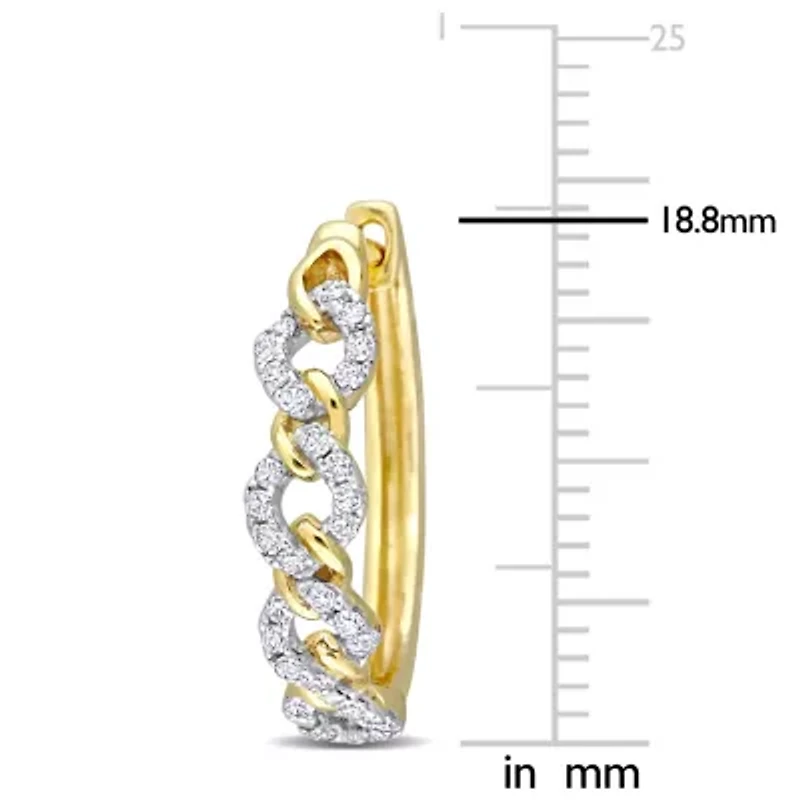 1/3 ct. t.w. Diamond Link Hoop Earrings in 10K Yellow Gold