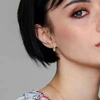 1/3 ct. t.w. Diamond Link Hoop Earrings in 10K Yellow Gold