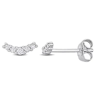 1/10 ct. t.w. Diamond Curve Stud Earrings in 10K White Gold