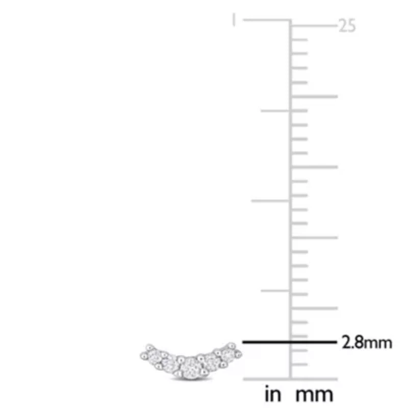 1/10 ct. t.w. Diamond Curve Stud Earrings in 10K White Gold