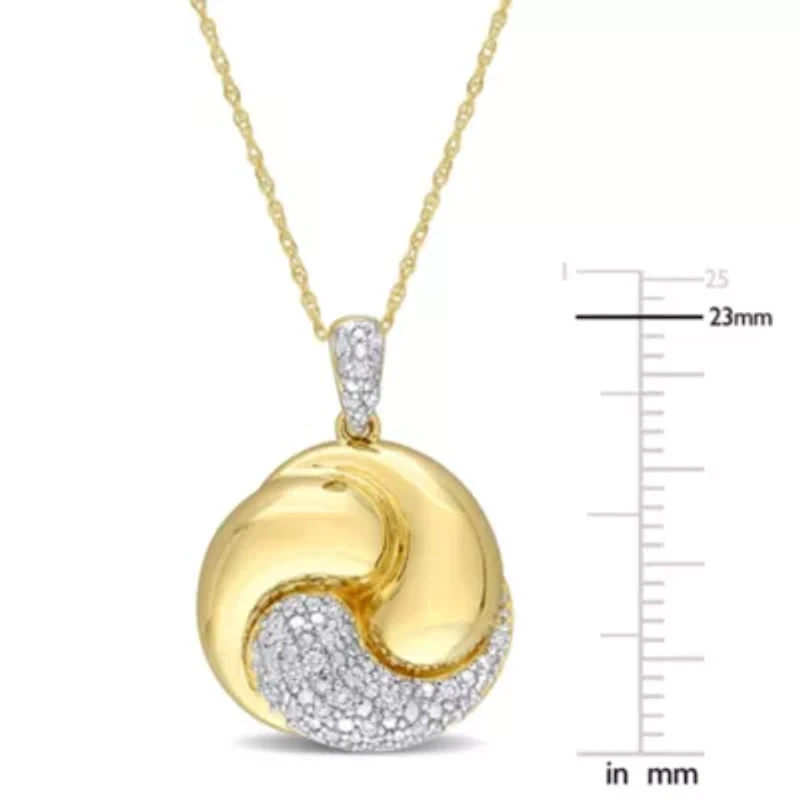 1/7 ct. t.w. Diamond Love Knot Pendant with Chain in 14K Yellow Gold