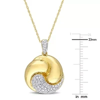 1/7 ct. t.w. Diamond Love Knot Pendant with Chain in 14K Yellow Gold