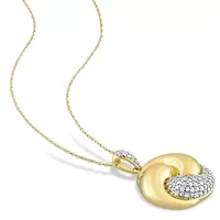 1/7 ct. t.w. Diamond Love Knot Pendant with Chain in 14K Yellow Gold