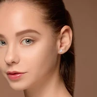 Lab Created 2.6 CT TGW Square Created White Sapphire Earrings in Sterling Silver