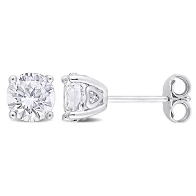 Lab Created 2 CT TGW Created White Sapphire Post Earrings Silver