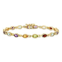 4.5 CT TGW Multi-Gemstone Marquise Bracelet in Yellow Plated Sterling Silver