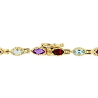 4.5 CT TGW Multi-Gemstone Marquise Bracelet in Yellow Plated Sterling Silver