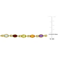 4.5 CT TGW Multi-Gemstone Marquise Bracelet in Yellow Plated Sterling Silver