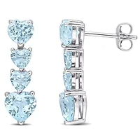 4.22 ct. t.g.w. Sky Blue Topaz Earrings in 10K White Gold