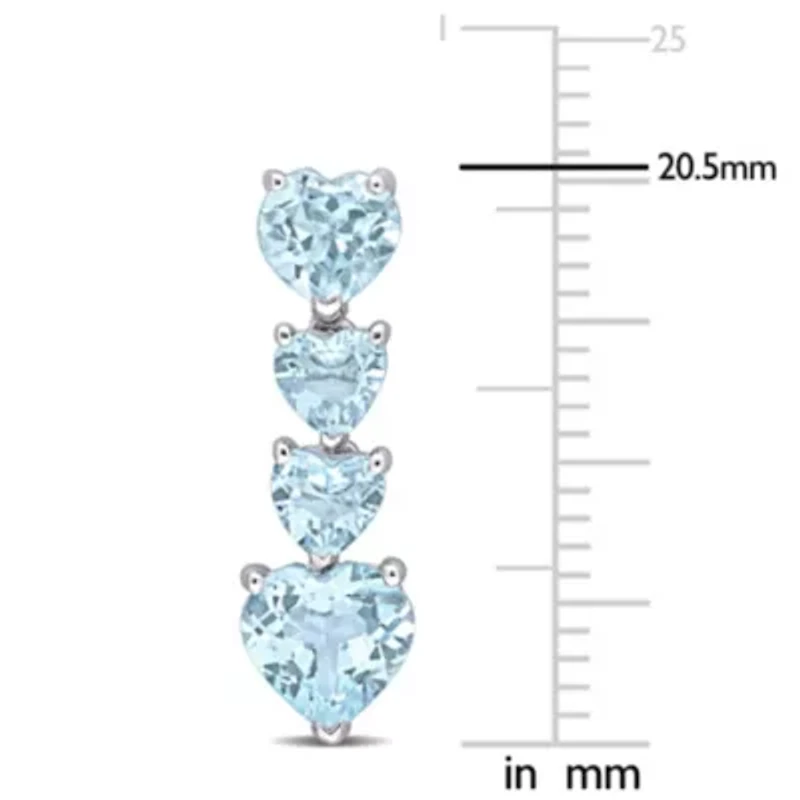 4.22 ct. t.g.w. Sky Blue Topaz Earrings in 10K White Gold