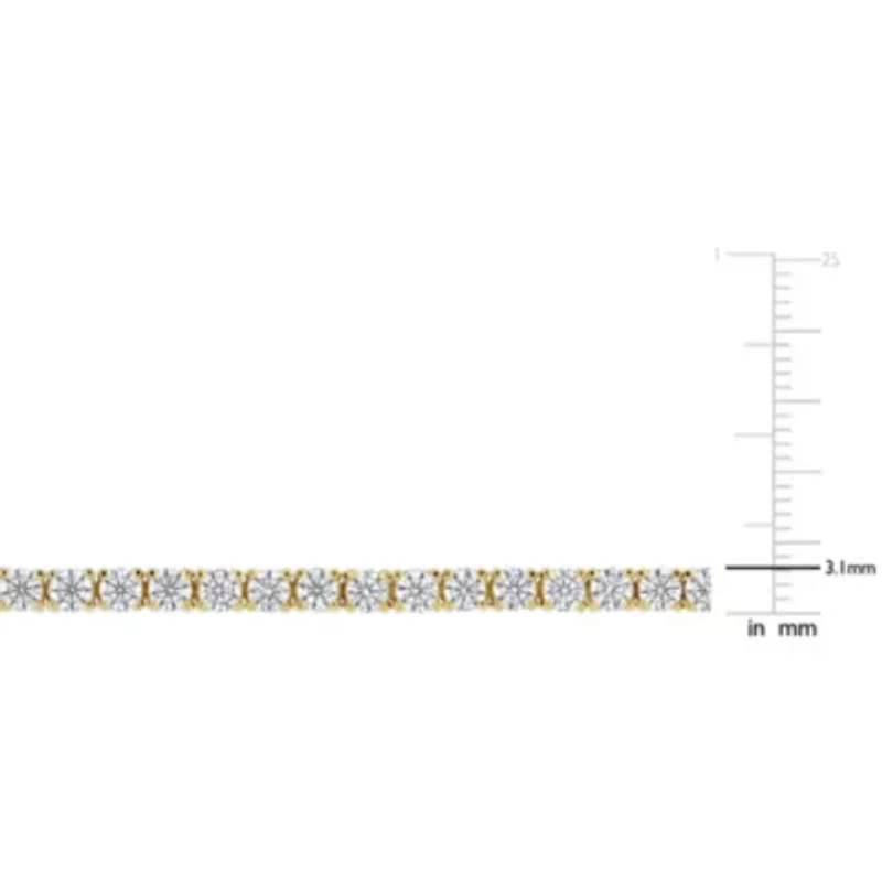 Lab Created 5.1 CT DEW Created Moissanite Tennis Bracelet in Yellow Gold Plated Sterling Silver