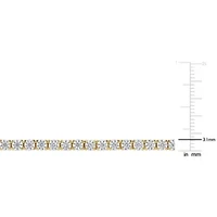 Lab Created 5.1 CT DEW Created Moissanite Tennis Bracelet in Yellow Gold Plated Sterling Silver
