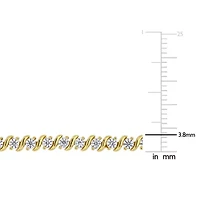 Lab Created 2.75 CT DEW Created Moissanite S-Link Tennis Bracelet in Yellow Gold Plated Sterling Silver