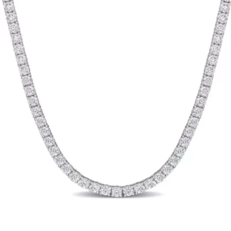 Lab Created 16.95 ct. t.g.w. Created Moissanite Tennis Necklace in 18K White Gold