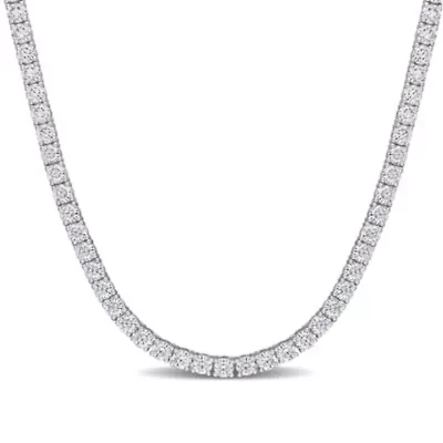 Lab Created 16.95 ct. t.g.w. Created Moissanite Tennis Necklace in 18K White Gold