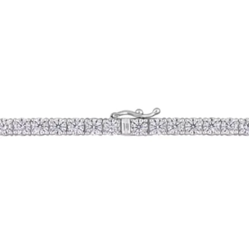 Lab Created 16.95 ct. t.g.w. Created Moissanite Tennis Necklace in 18K White Gold