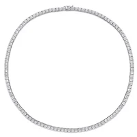 Lab Created 16.95 ct. t.g.w. Created Moissanite Tennis Necklace in 18K White Gold