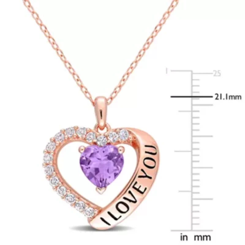 "I love You" Heart Pendant with Chain